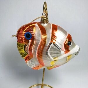 Kurt Adler Hand Crafted Komozja Polonaise Sparkly Tropical Fish Ornament in Box
